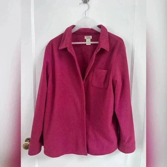LL Bean Shirt Jacket Womens Fleece Overshirt Size XL - Picture 5 of 5